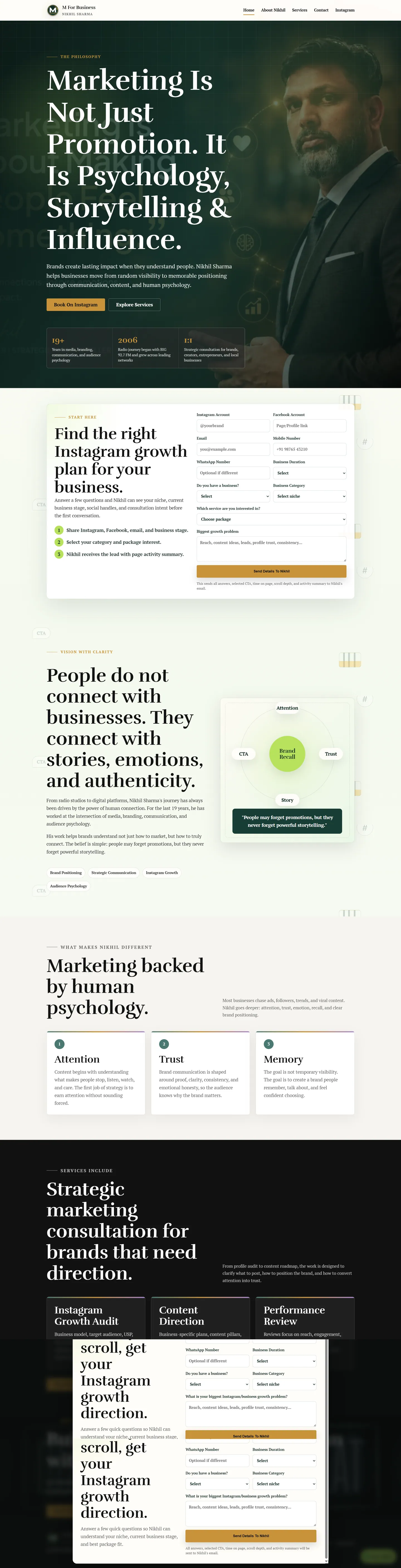M for Business website screenshot