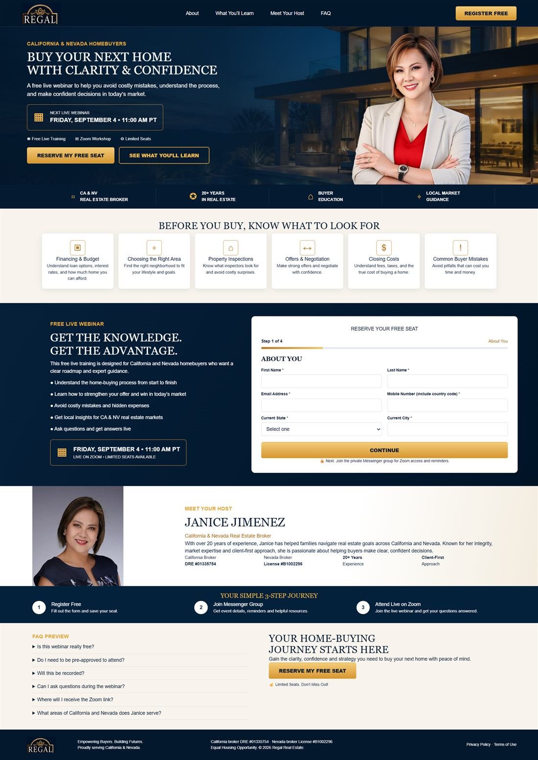 Janice Jimenez webinar funnel