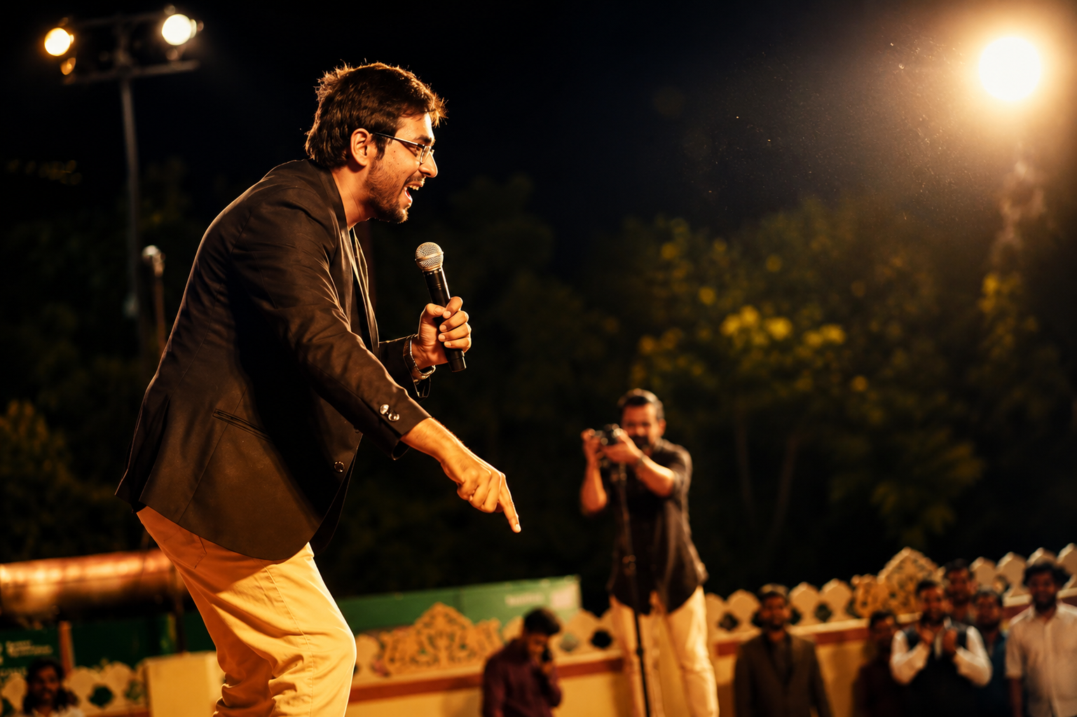 Sumit Singh speaking on stage